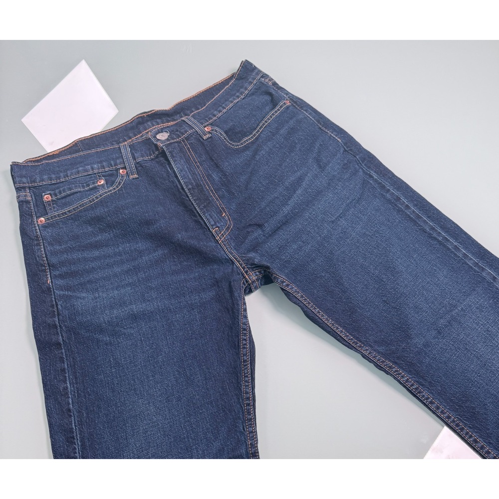 Levis 505 Regular Fit Jeans Mens W33 L30 dark Wash Blue Straight Leg Stretch